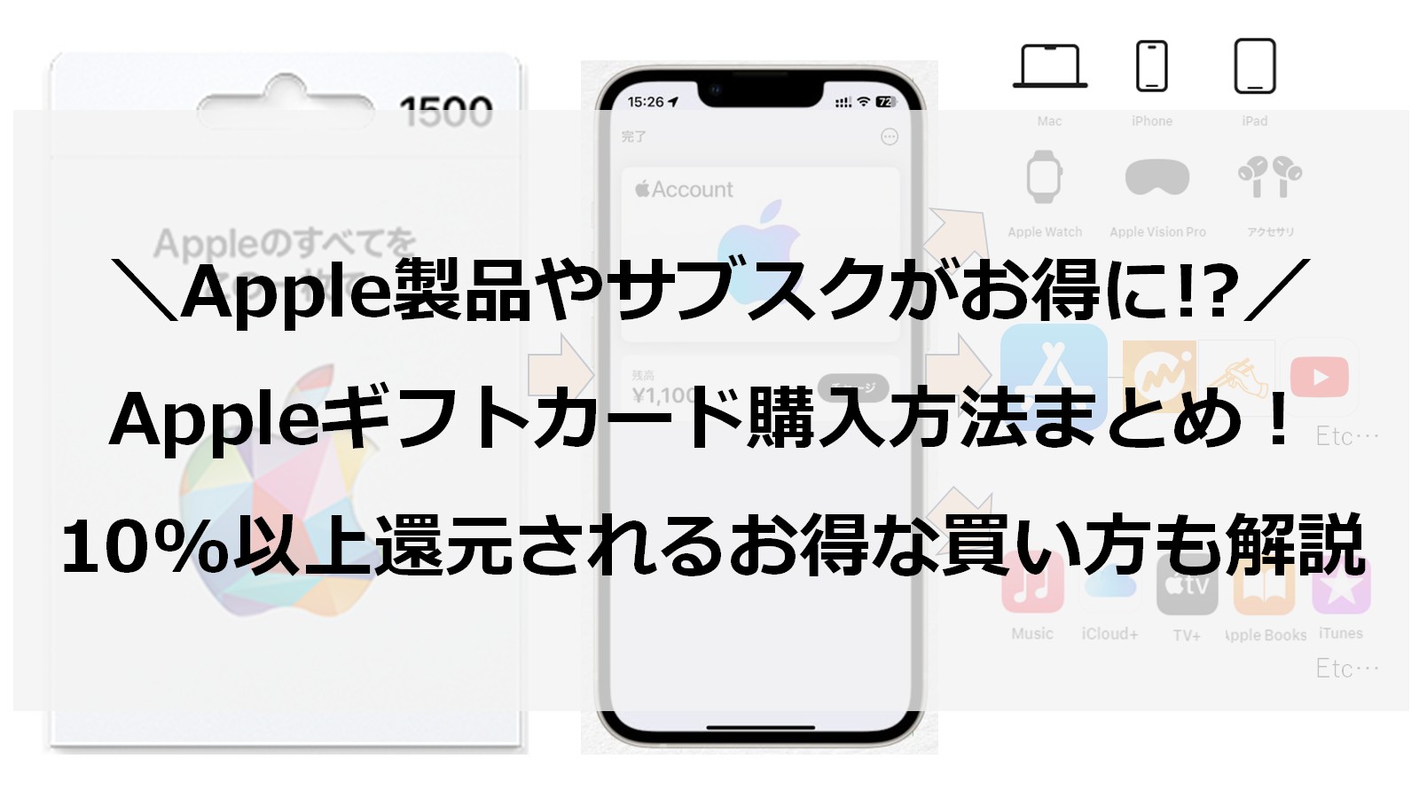 Appleギフトカード購入方法まとめ 10％以上還元されるお得な買い方も解説